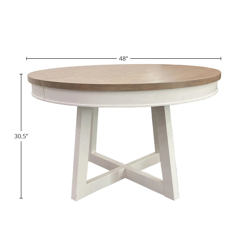 Modern Dining 48 In. Round Extendable Dining Table
