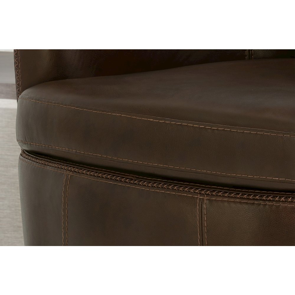 Barolo - Vintage Brown 100% Italian Leather Swivel Club Chair Two Pack
