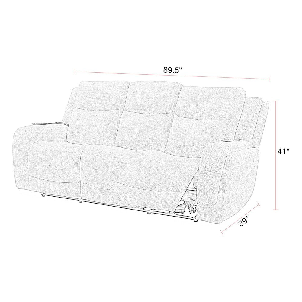 Penfield - Frappe Power Zero G Sofa with Heat, Massage & Speaker P3