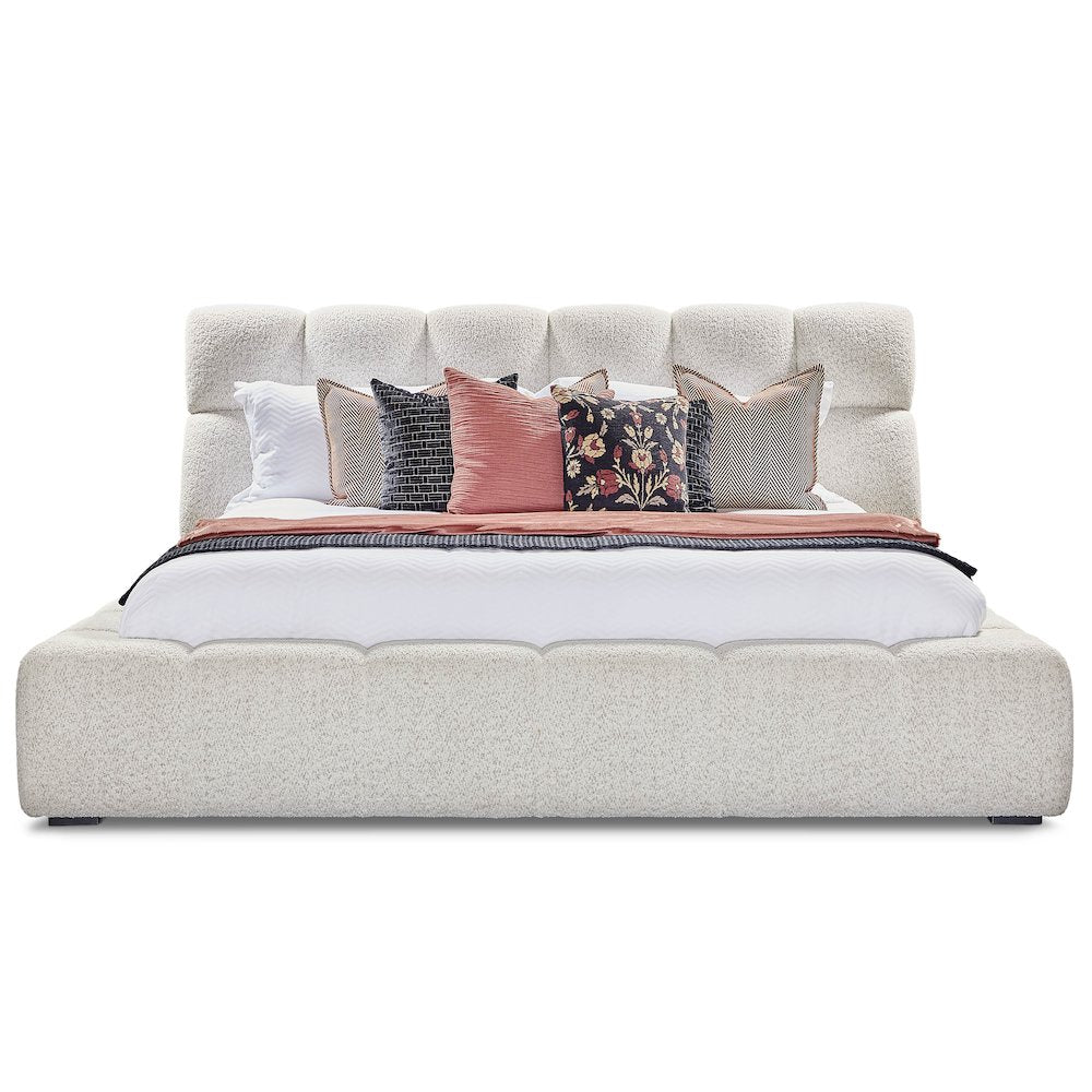 - Fluffy River Rock Queen Upholstered Bed