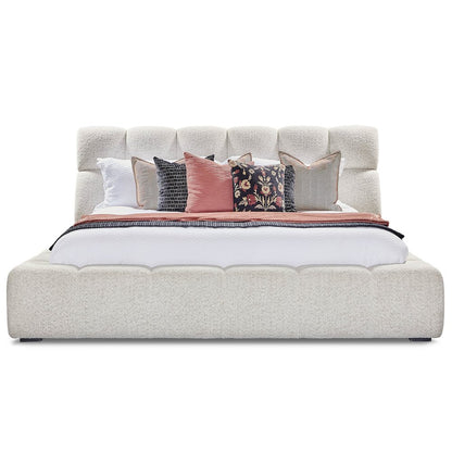 - Fluffy River Rock Queen Upholstered Bed