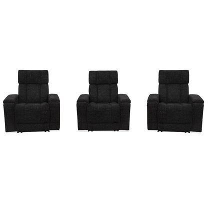 Phoenix Cabot Ebony Zero Gravity Power 3 Seat Home Theater Seating with