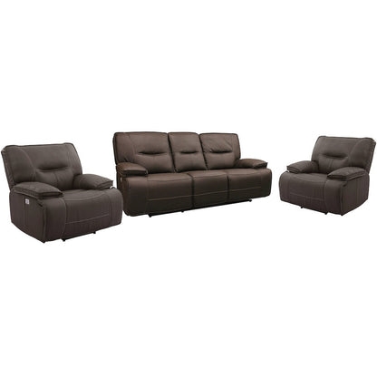 Spartacus - Chocolate Power Reclining Sofa and Two Recliners