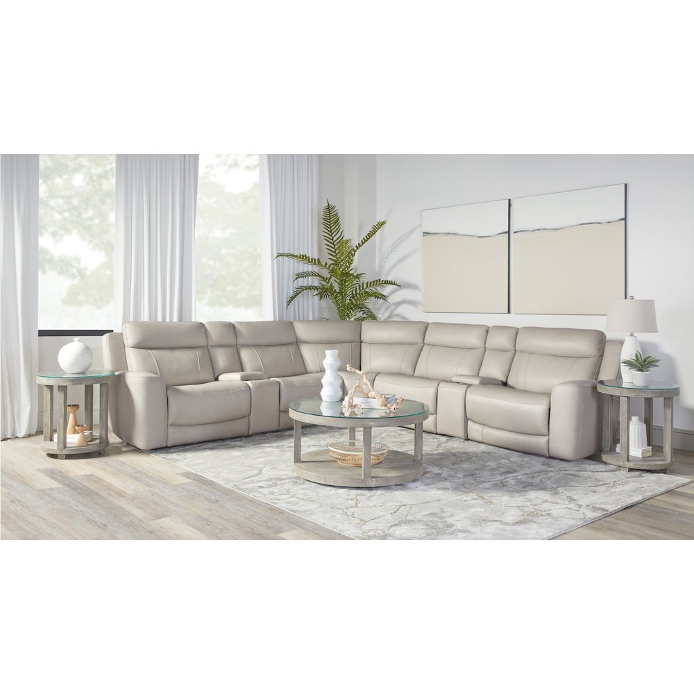 7 Piece Modular Reclining Sectional with Power Adjustable Headrests