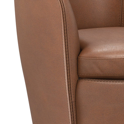 Barolo - Vintage Whiskey 100% Italian Leather Swivel Club Chair Two Pack