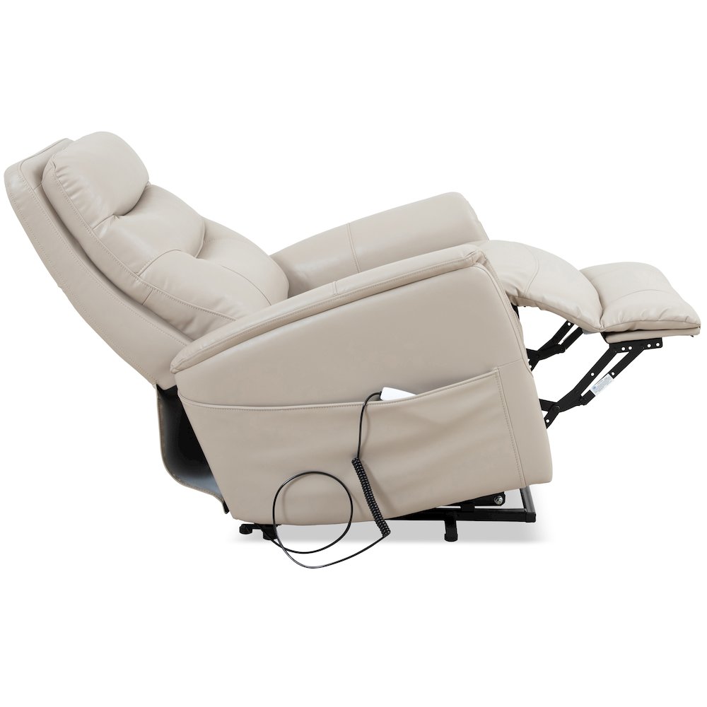 Gemini - Softy Ivory Power Lift Recliner with Articulating Headrest Two Pack