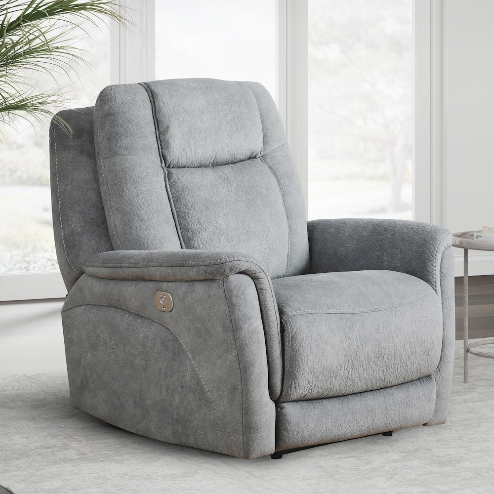 Linus - Hudson Grey Zero Gravity Power Recliner Two Pack