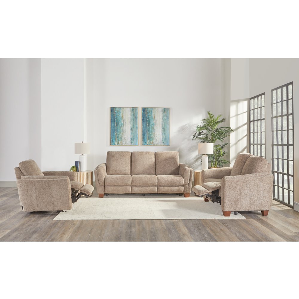 Morehead - Biscotti Power Glider Recliner Two Pack