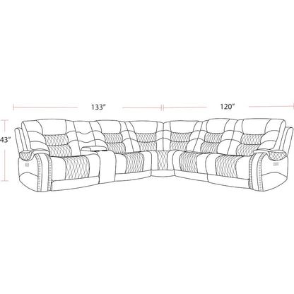 Stallion 6 Piece Modular Power Sectional with Drop Down Table