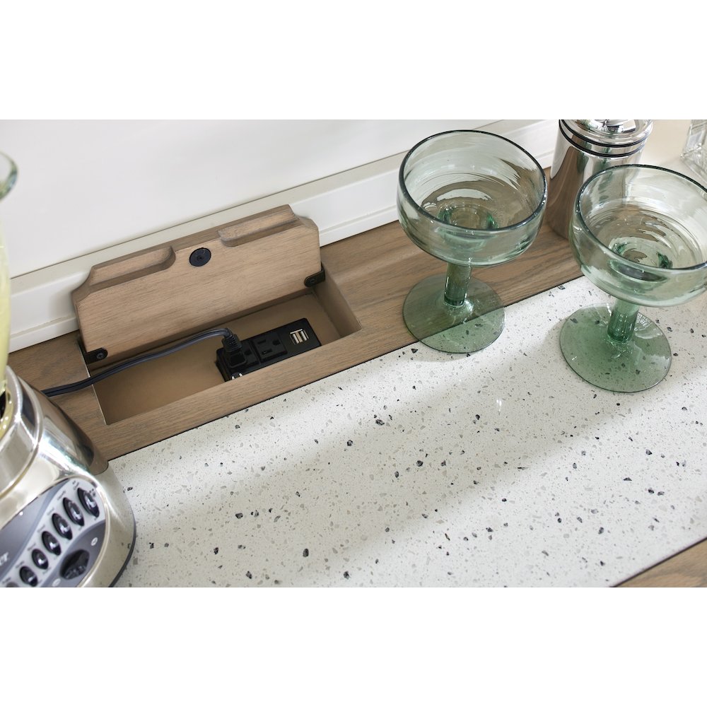 Modern Dining 66 In. X 19 In. Buffet Server with Quartz Insert