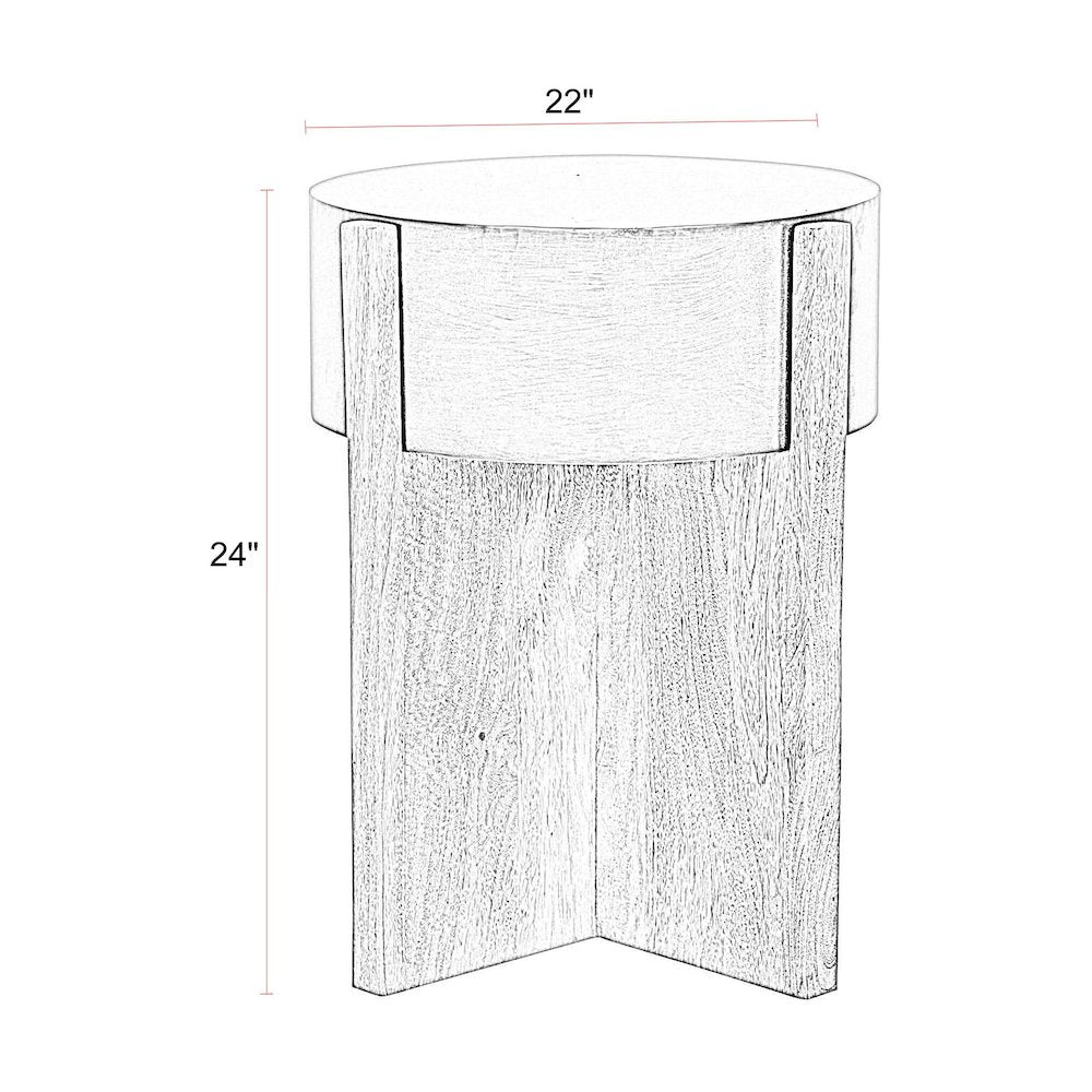 Aspen 22 Inch Round End Table