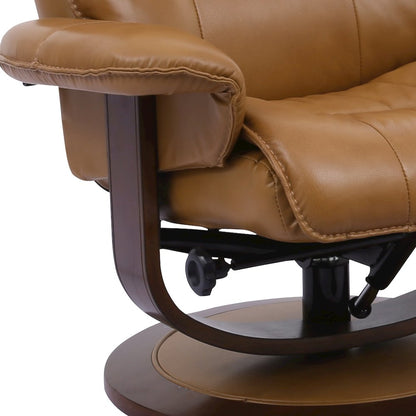 Knight - Butterscotch Manual Reclining Swivel Chair and Ottoman