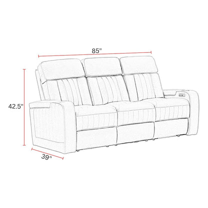Equinox Mercury Power Reclining Sofa with Drop Down Table