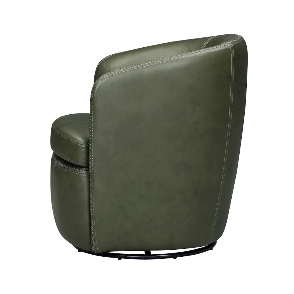Barolo Lyric Sage 100% Italian Leather Swivel Club Chair Two Pack