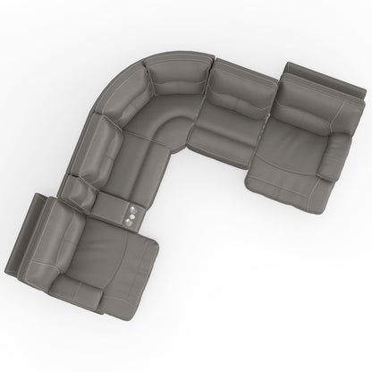 6 Piece Modular Power Reclining Sectional with Power Adjustable Headrests