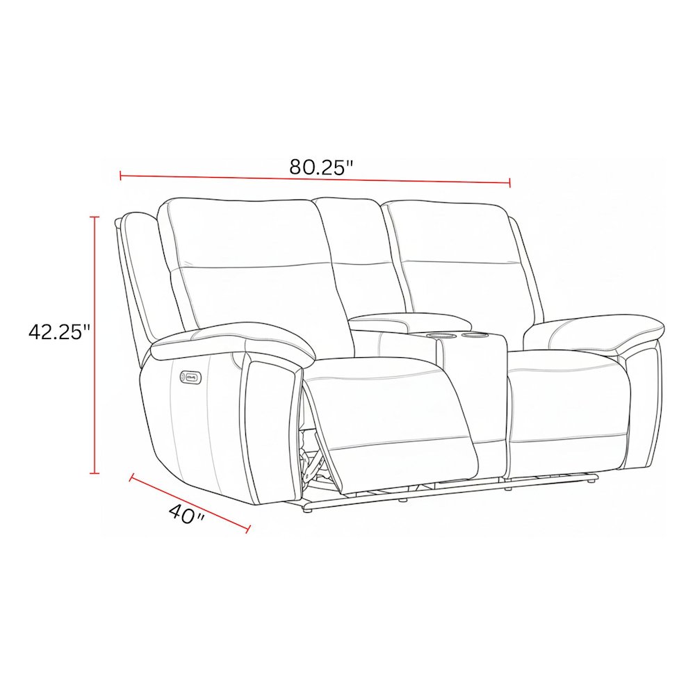 Jameson - Hickory Power Reclining Zero Gravity Console Loveseat