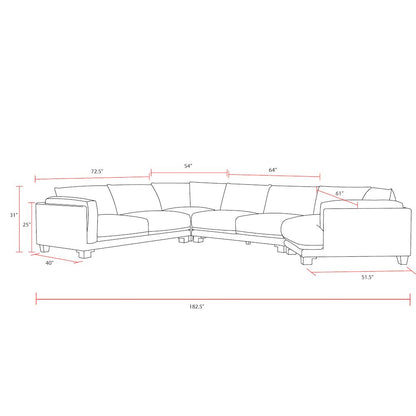 Mirage Mist 4 Piece Modular Sectional