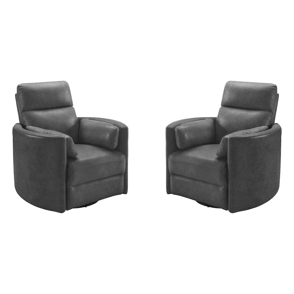 Radius Vintage Slate Swivel Power Glider Recliner Two Pack