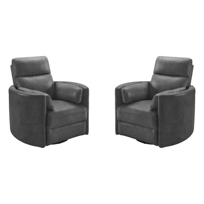 Radius Vintage Slate Swivel Power Glider Recliner Two Pack