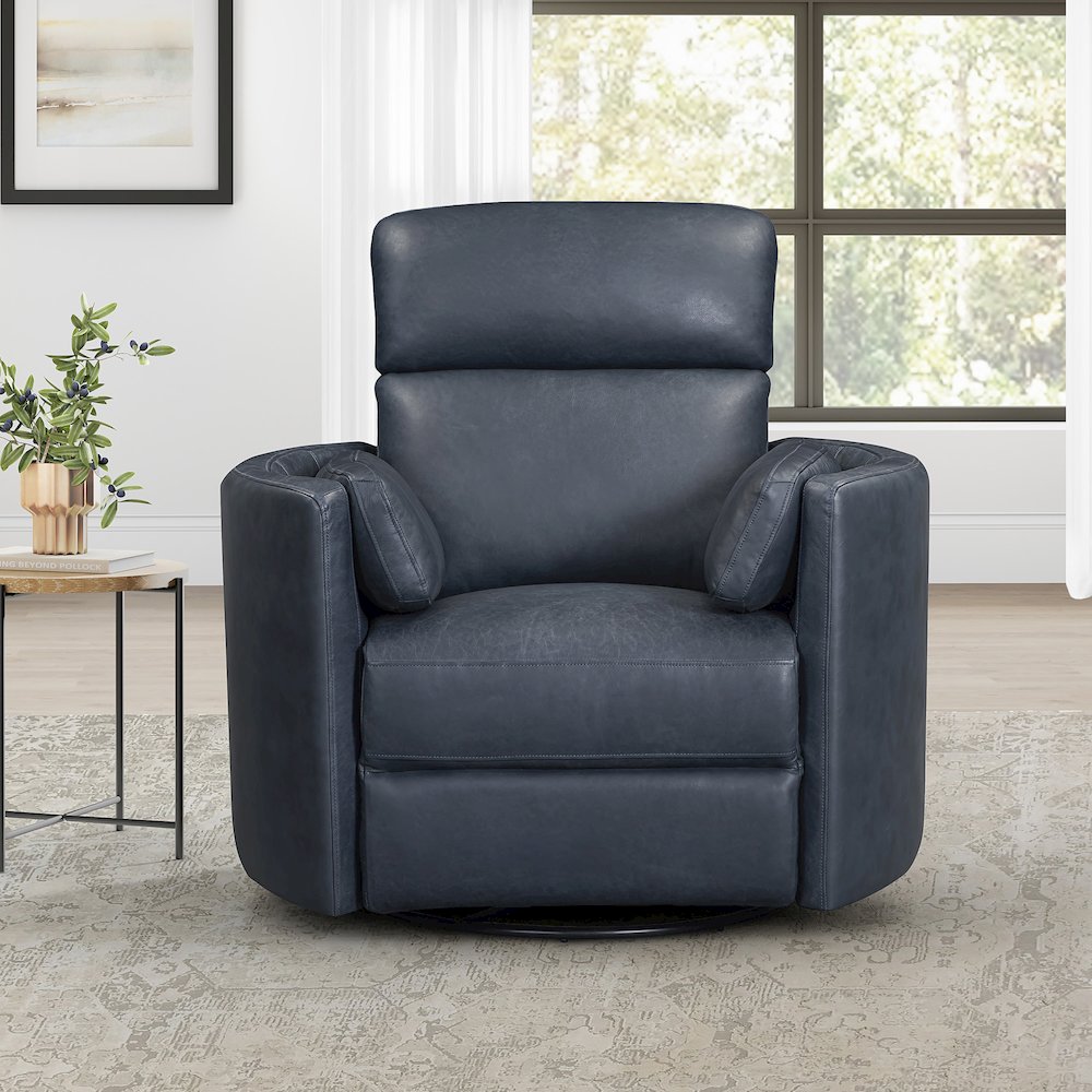 Radius Vintage Navy Power Swivel Glider Recliner