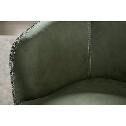 Barolo Lyric Sage 100% Italian Leather Swivel Club Chair Two Pack