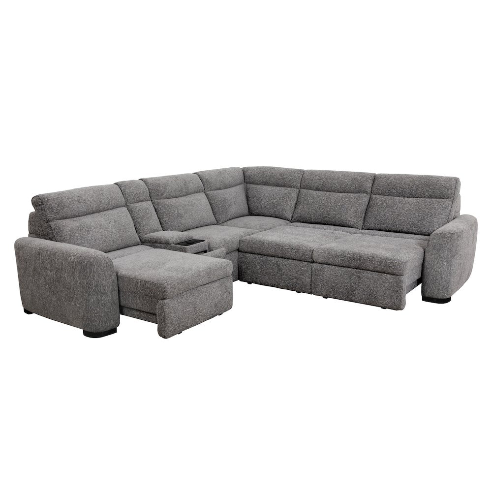 Kline Nightfall 6 Piece Power Sliding Sectional with Extension Footrests