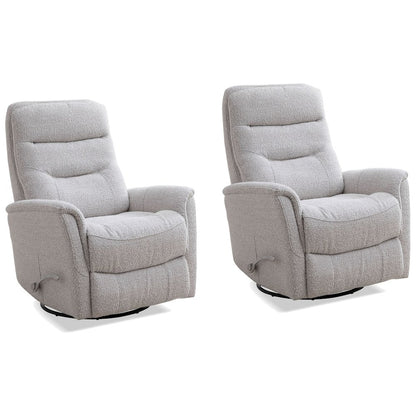 Gemini - Bloke Cotton Swivel Glider Recliner Two Pack