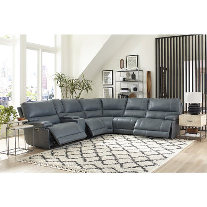 Verona Azure - Powered By Freemotion 6 Piece Modular Power Reclining Sectional