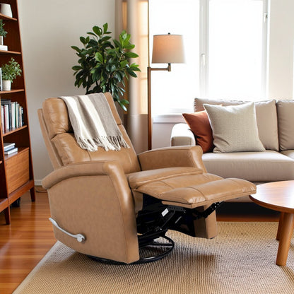 Beige Swivel Glider Recliner, Nursing Chair, Baby Glider Chair for Nursery