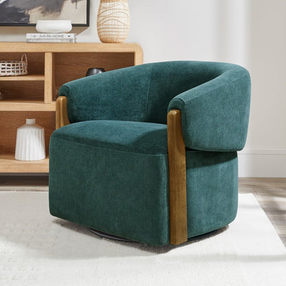 Finley - Island Teal Swivel Accent Chair Two Pack