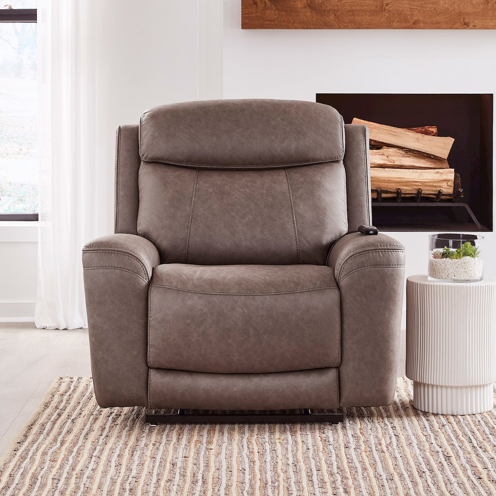 Callahan Sydney Brunette Power Lift Recliner with Heat and Massage Two Pack