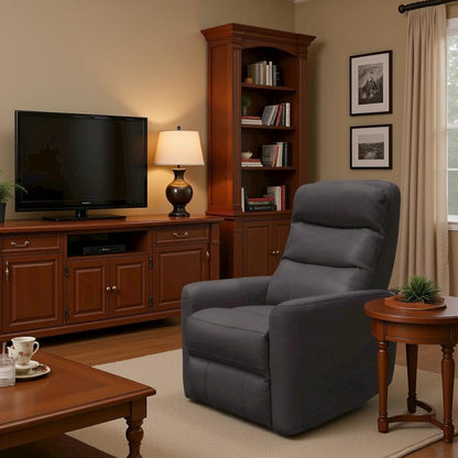 Chocolate Swivel Recliner Chair with Glider Base and Soft Fabric Comfort