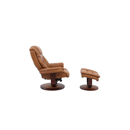 Monarch - Butterscotch Manual Reclining Swivel Chair and Ottoman