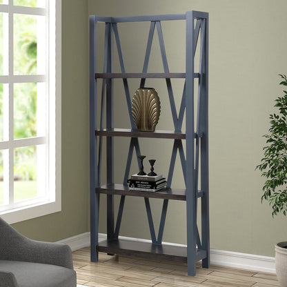 Modern - Denim Etagere Bookcase