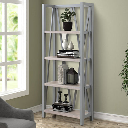 Modern - Dove Etagere Bookcase