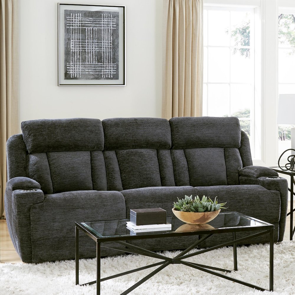 Dalton - Lucky Charcoal Power Reclining Sofa and Two Recliners