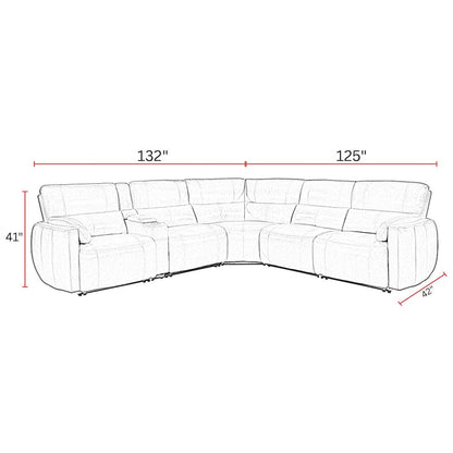 Modesto - Buttercream 6 Piece Modular Power Reclining Sectional
