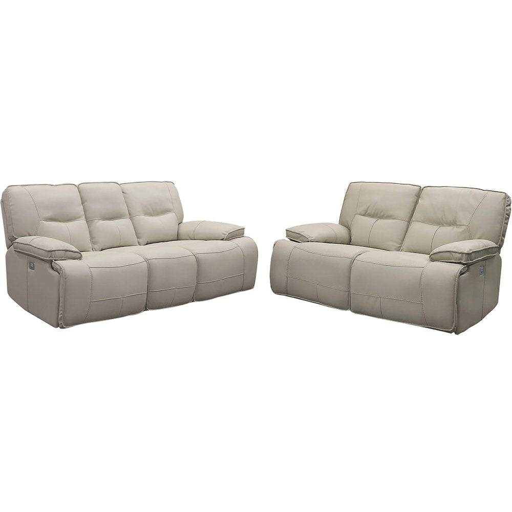 Spartacus - Oyster Power Reclining Sofa and Loveseat