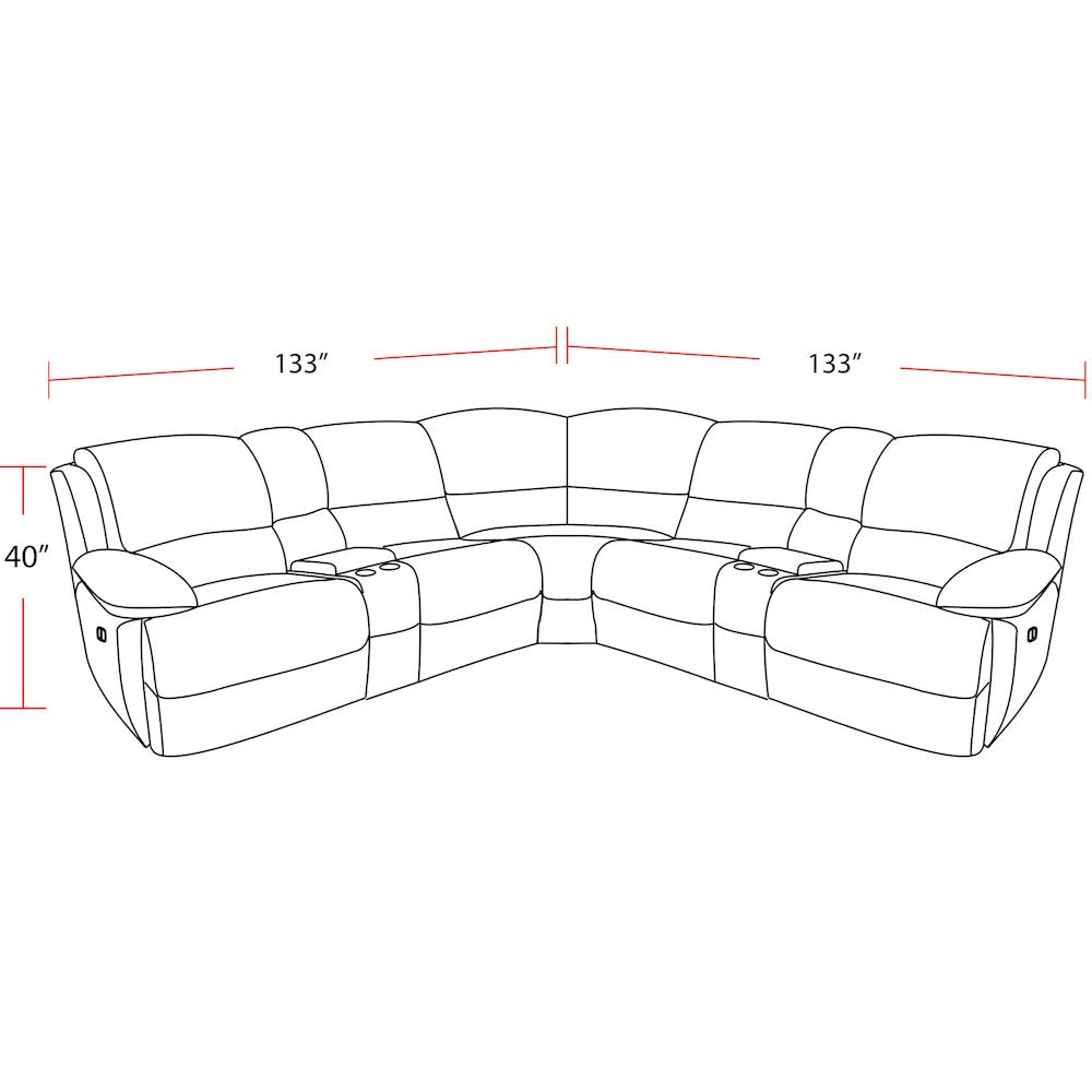 7 Piece Modular Power Zero Gravity Reclining Sectional