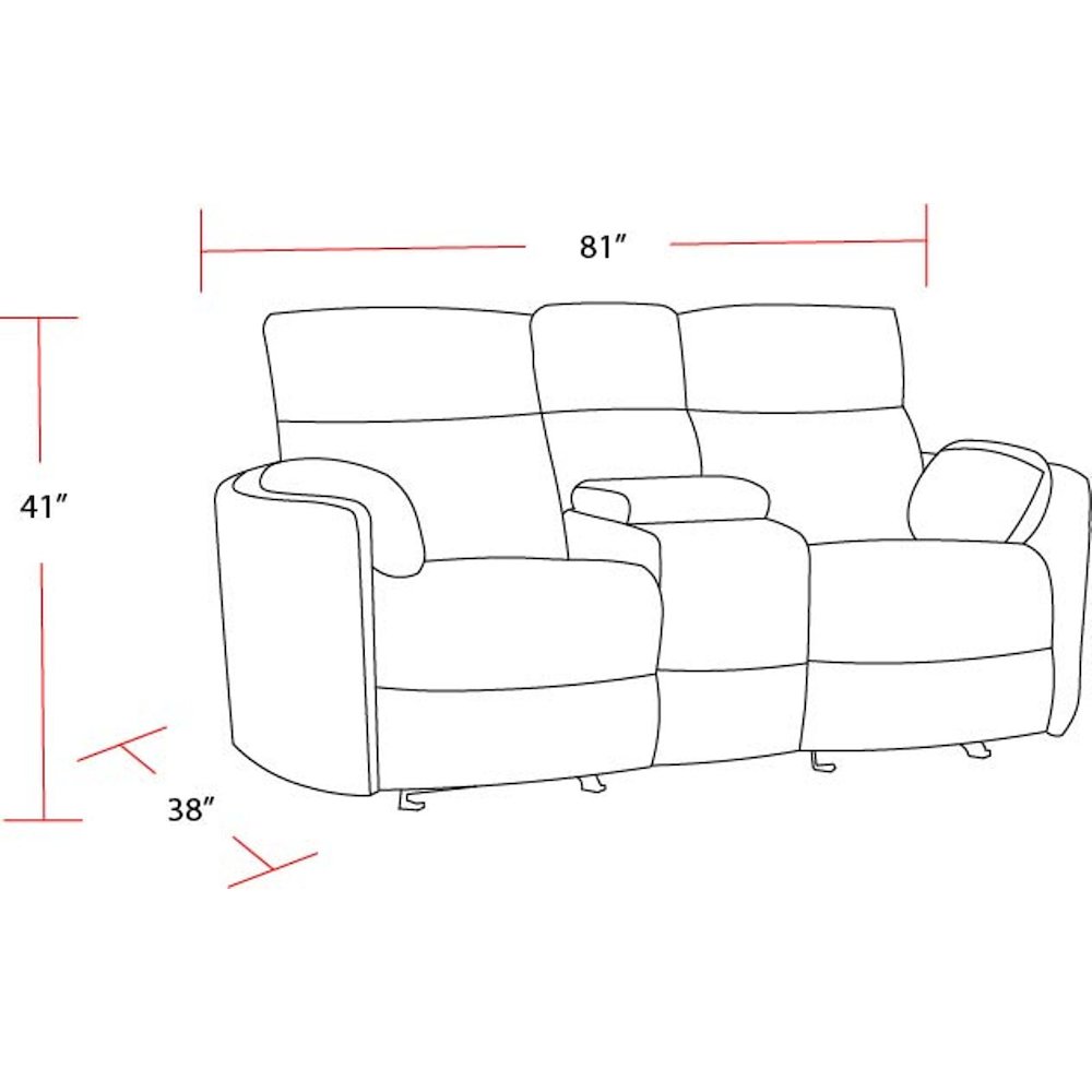 Radius - Mega Grey Power Glider Reclining Console Loveseat