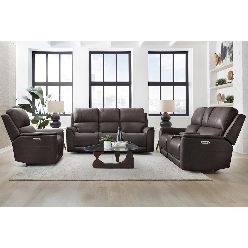 Easton Steamboat Brown Zero Gravity Power Reclining Sofa Loveseat and Recliner