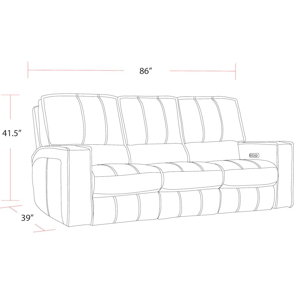 Rockford - Verona Saddle Triple Power Reclining Reclining Sofa