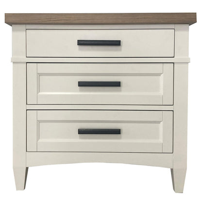 Modern Bedroom 3 Drawer Nightstand with Charging Station