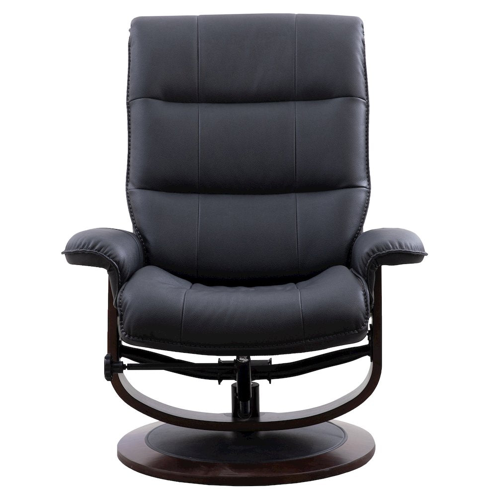 Knight - Black Manual Reclining Swivel Chair and Ottoman