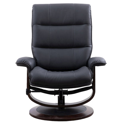 Knight - Black Manual Reclining Swivel Chair and Ottoman