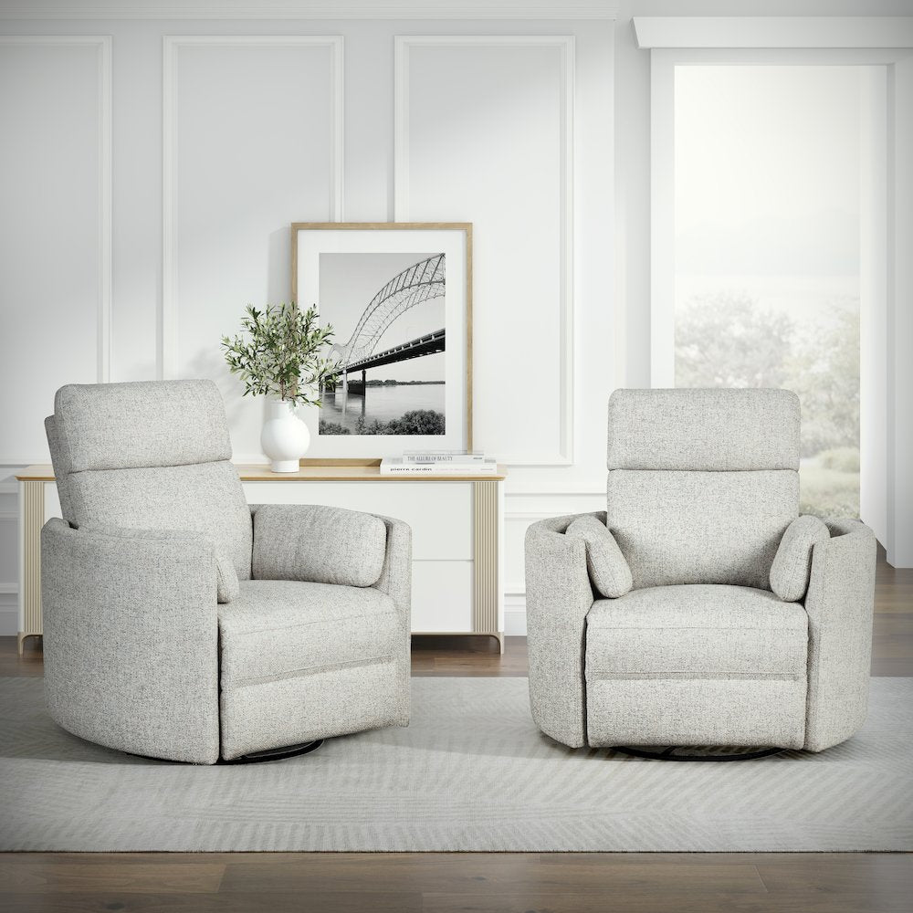 Radius - Natural Beauty Quartz Power Swivel Glider Recliner Two Pack