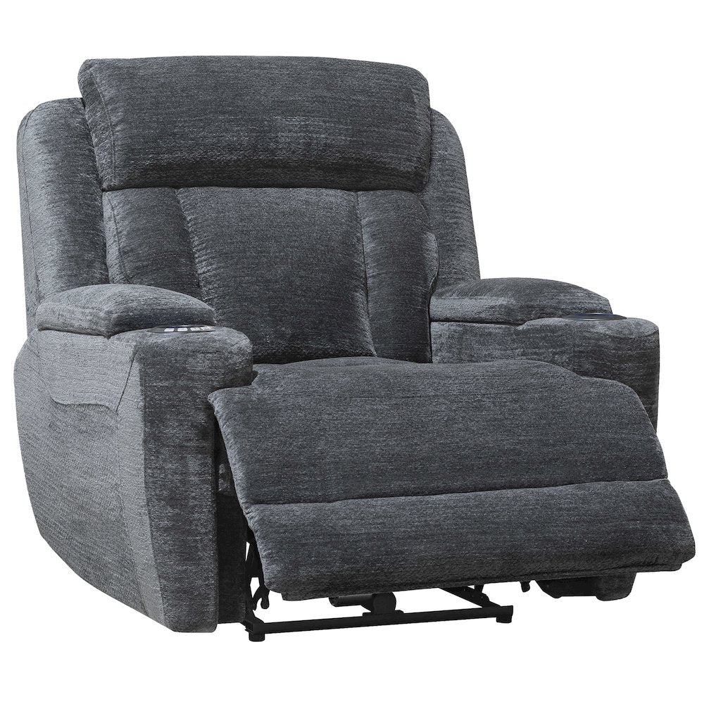 Dalton - Lucky Charcoal Power Reclining Sofa and Two Recliners