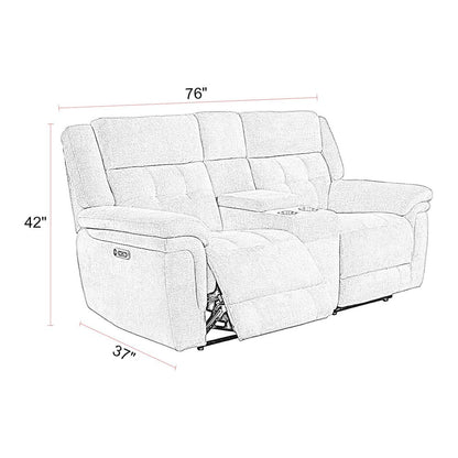 Richland - Bristol Grey Power Reclining Console Loveseat