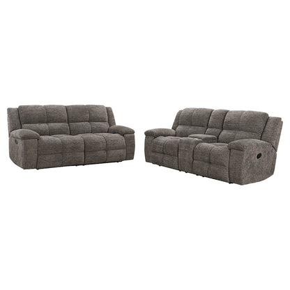 Buster Cabot Stone Manual Reclining Sofa and Loveseat