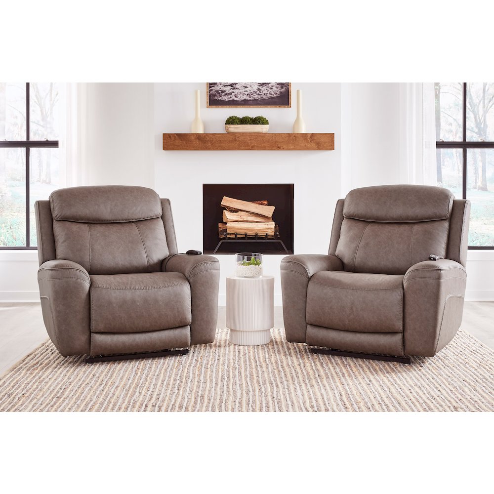 Callahan Sydney Brunette Power Lift Recliner with Heat and Massage Two Pack
